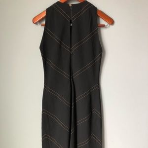 Gianni Versace Black Bronze Chevron Dress